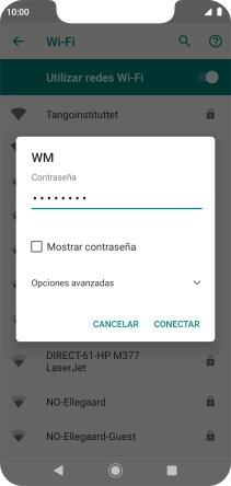 Introduce la contraseña de la red wifi y pulsa CONECTAR. Introduce la contraseña de la red wifi y pulsa CONECTAR.