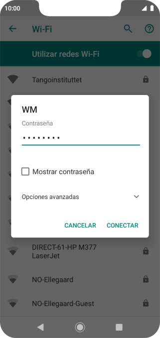 Introduce la contraseña de la red wifi y pulsa CONECTAR. Introduce la contraseña de la red wifi y pulsa CONECTAR.