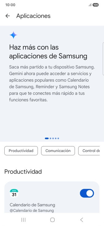 Pulsa el indicador junto a la extensión deseada para activar la función. Pulsa el indicador junto a la extensión deseada para activar la función.