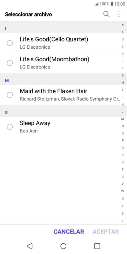 Pulsa los timbres de llamada deseados para escucharlos. Pulsa los timbres de llamada deseados para escucharlos.