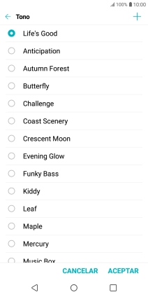 Pulsa el icono de añadir timbre de llamada y busca el timbre de llamada que quieras usar. Pulsa el icono de añadir timbre de llamada y busca el timbre de llamada que quieras usar.