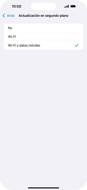 Para desactivar la actualización de apps en ejecución, pulsa No. Para desactivar la actualización de apps en ejecución, pulsa No.