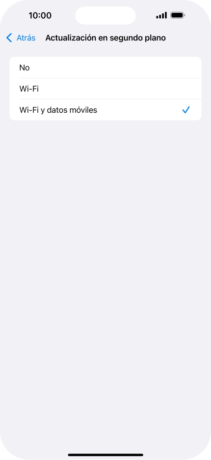 Para desactivar la actualización de apps en ejecución, pulsa No. Para desactivar la actualización de apps en ejecución, pulsa No.