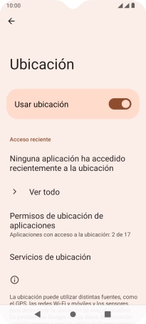 Pulsa Permisos de ubicación de aplicaciones. Pulsa Permisos de ubicación de aplicaciones.