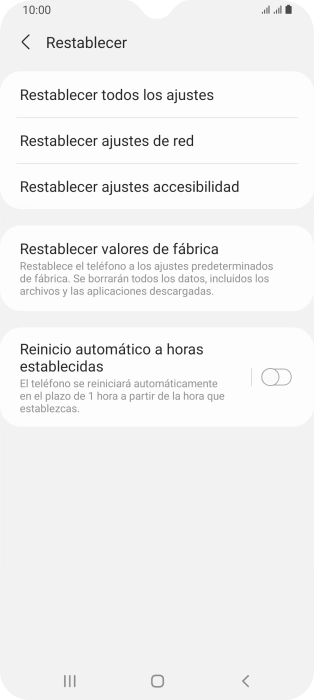 Pulsa Restablecer valores de fábrica. Pulsa Restablecer valores de fábrica.