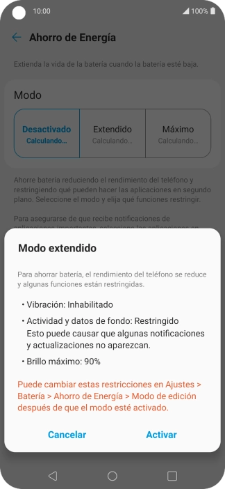 Pulsa Activar para activar la función. Pulsa Activar para activar la función.