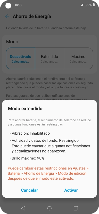 Pulsa Activar para activar la función. Pulsa Activar para activar la función.