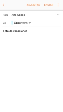 Pulsa en el campo de escritura y escribe el texto del correo electrónico. Pulsa en el campo de escritura y escribe el texto del correo electrónico.