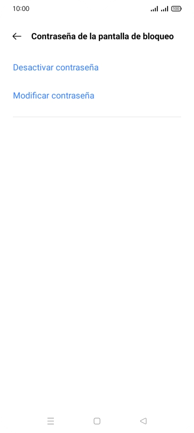 Pulsa Desactivar contraseña. Pulsa Desactivar contraseña.