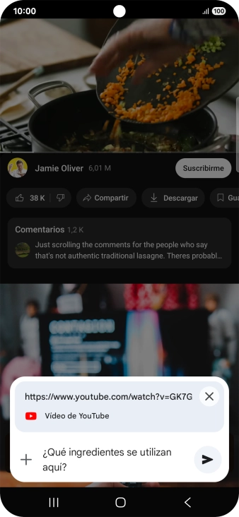 Sigue las indicaciones de la pantalla para escribir o decir en alto la pregunta que quieres hacer del vídeo. Sigue las indicaciones de la pantalla para escribir o decir en alto la pregunta que quieres hacer del vídeo.