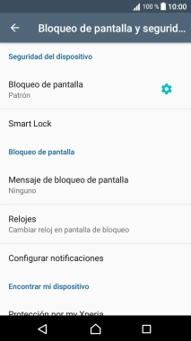 Pulsa Bloqueo de pantalla e introduce el código de seguridad actual. Pulsa Bloqueo de pantalla e introduce el código de seguridad actual.