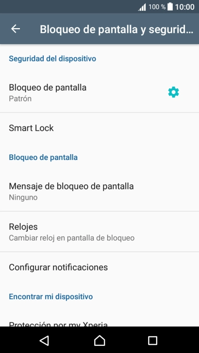 Pulsa Bloqueo de pantalla e introduce el código de seguridad actual. Pulsa Bloqueo de pantalla e introduce el código de seguridad actual.