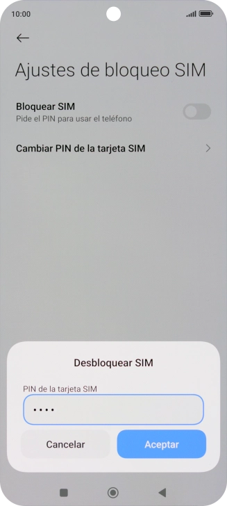 Introduce tu código PIN y pulsa Aceptar. Introduce tu código PIN y pulsa Aceptar.