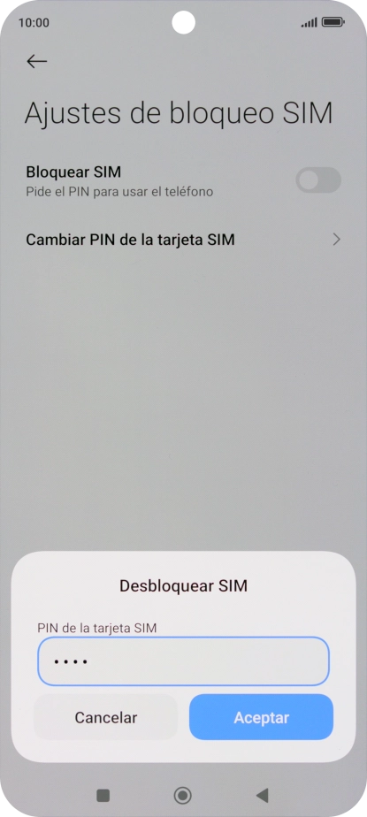 Introduce tu código PIN y pulsa Aceptar. Introduce tu código PIN y pulsa Aceptar.