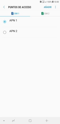 Pulsa en el campo junto a la conexión de datos para activarla. Pulsa en el campo junto a la conexión de datos para activarla.