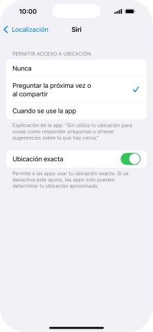 Pulsa el ajuste deseado para activar o desactivar la función. Pulsa el ajuste deseado para activar o desactivar la función.