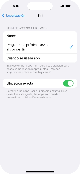 Pulsa el ajuste deseado para activar o desactivar la función. Pulsa el ajuste deseado para activar o desactivar la función.