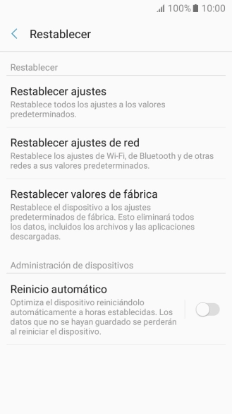 Pulsa Restablecer valores de fábrica. Pulsa Restablecer valores de fábrica.