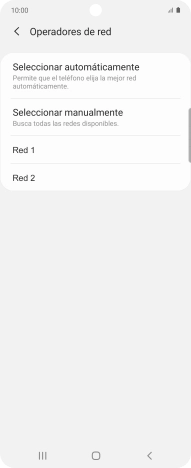Pulsa la red deseada. Pulsa la red deseada.