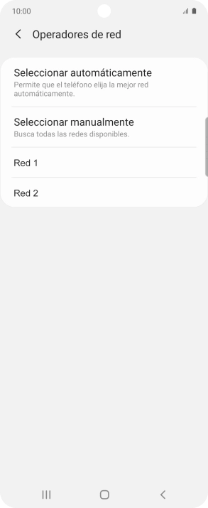 Pulsa la red deseada. Pulsa la red deseada.