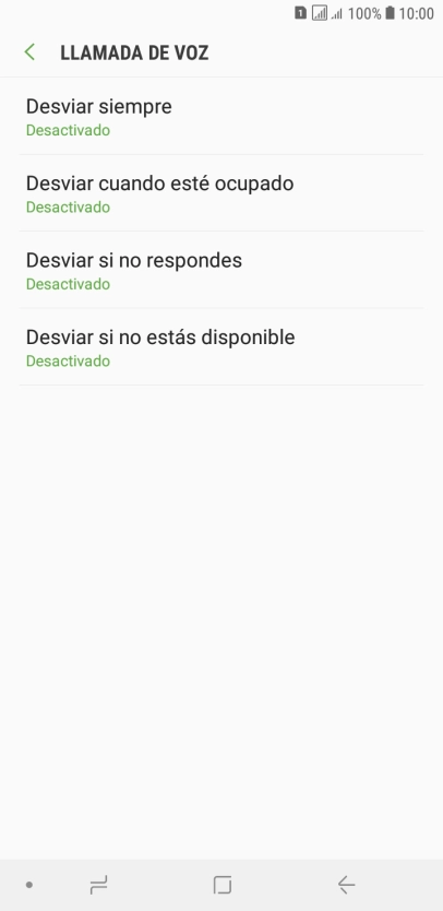 Pulsa el tipo de desvío deseado. Pulsa el tipo de desvío deseado.
