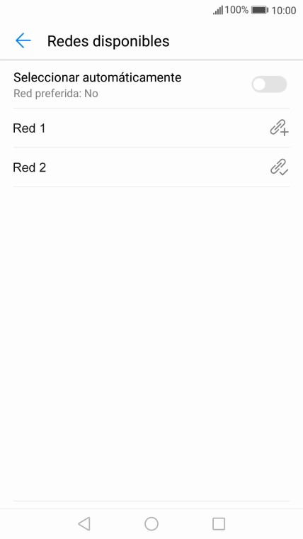 Si quieres seleccionar la red de forma automática, pulsa Seleccionar automáticamente para activar la función. Si quieres seleccionar la red de forma automática, pulsa Seleccionar automáticamente para activar la función.