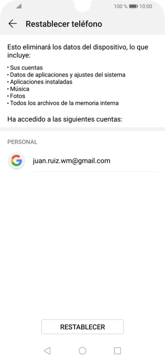 Pulsa RESTABLECER. Pulsa RESTABLECER.