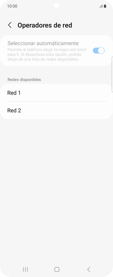 Pulsa la red deseada. Pulsa la red deseada.