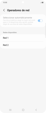 Pulsa la red deseada. Pulsa la red deseada.