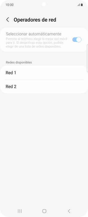 Pulsa la red deseada. Pulsa la red deseada.