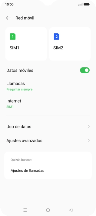 Pulsa la tarjeta SIM deseada. Pulsa la tarjeta SIM deseada.
