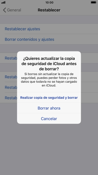 Pulsa el ajuste deseado. Pulsa el ajuste deseado.