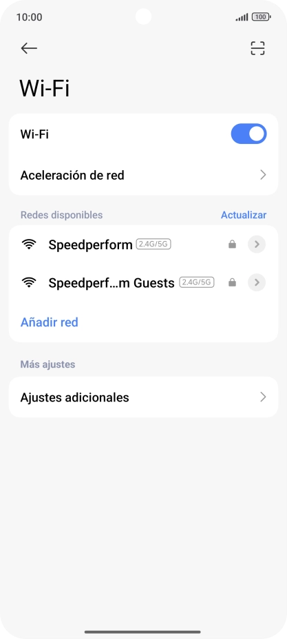 Pulsa la red deseada. Pulsa la red deseada.