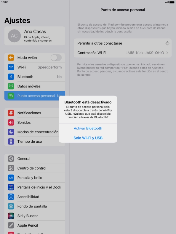 Si la función de wifi está activada, pulsa Solo Wi-Fi y USB. Si la función de wifi está activada, pulsa Solo Wi-Fi y USB.