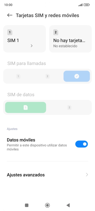 Pulsa el nombre de la tarjeta SIM. Pulsa el nombre de la tarjeta SIM.