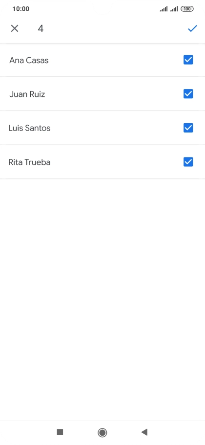 Pulsa los contactos deseados. Pulsa los contactos deseados.