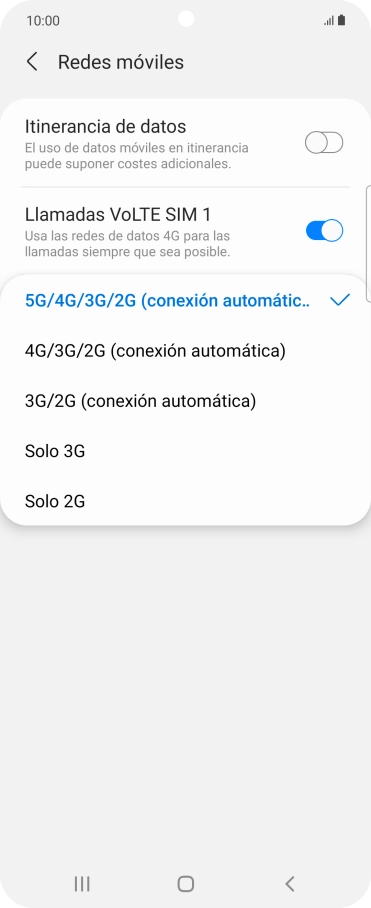 Pulsa el tipo de red deseado. Pulsa el tipo de red deseado.