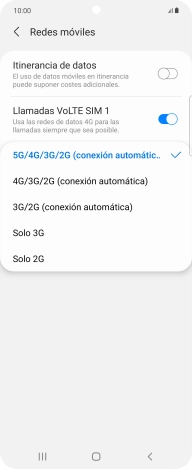 Pulsa el tipo de red deseado. Pulsa el tipo de red deseado.
