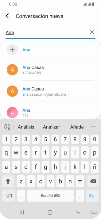 Pulsa el contacto deseado. Pulsa el contacto deseado.