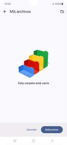 Si deseas crear una nueva carpeta, pulsa el icono de nueva carpeta y sigue las indicaciones de la pantalla para crearla. Si deseas crear una nueva carpeta, pulsa el icono de nueva carpeta y sigue las indicaciones de la pantalla para crearla.