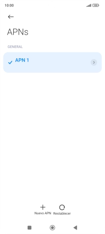 Pulsa Nuevo APN. Pulsa Nuevo APN.