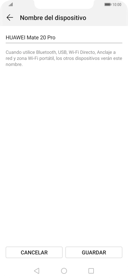 Introduce el nombre deseado de la conexión wifi y pulsa GUARDAR. Introduce el nombre deseado de la conexión wifi y pulsa GUARDAR.