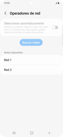 Pulsa la red deseada. Pulsa la red deseada.