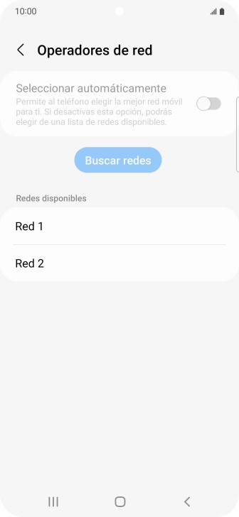 Pulsa la red deseada. Pulsa la red deseada.