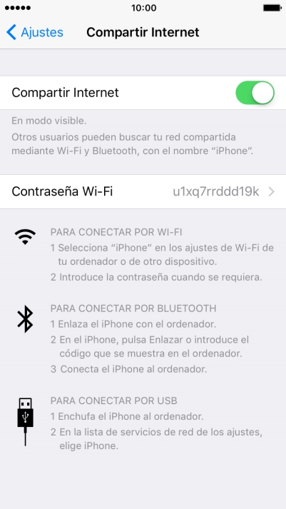 Pulsa Contraseña Wi-Fi e introduce una contraseña. Pulsa Contraseña Wi-Fi e introduce una contraseña.