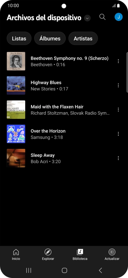 Pulsa el archivo de música deseado. Pulsa el archivo de música deseado.