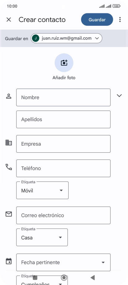 Pulsa la lista desplegable junto a Pulsa la lista desplegable junto a