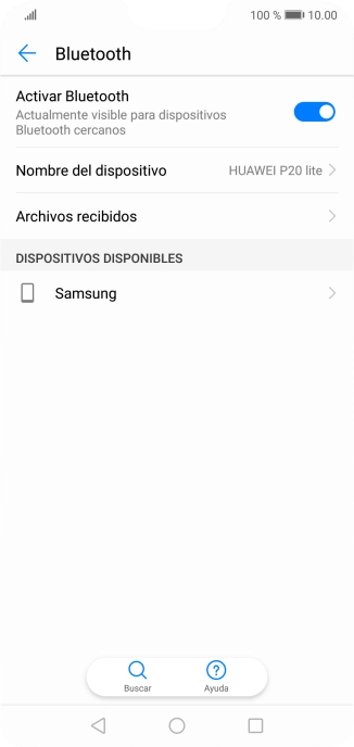 Pulsa el dispositivo Bluetooth deseado y sigue las indicaciones de la pantalla para vincular el dispositivo al teléfono. Pulsa el dispositivo Bluetooth deseado y sigue las indicaciones de la pantalla para vincular el dispositivo al teléfono.