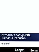 Si lo solicita el teléfono, introduce el código PIN y pulsa la tecla de navegación. Si lo solicita el teléfono, introduce el código PIN y pulsa la tecla de navegación.