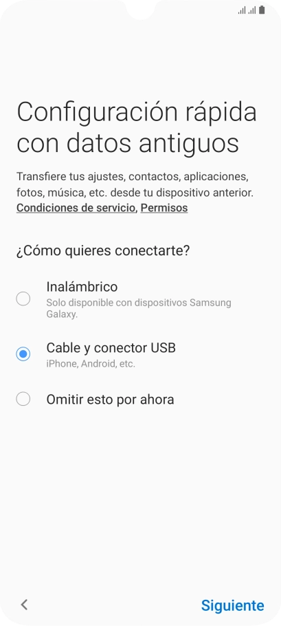 Pulsa Siguiente y sigue las indicaciones de la pantalla para transferir el contenido. Pulsa Siguiente y sigue las indicaciones de la pantalla para transferir el contenido.
